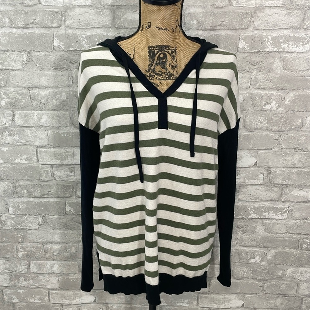 Caslon Striped Hooded Pullover Sweater